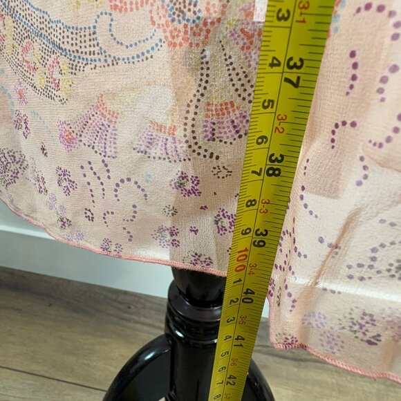 NWT Ebene Patrick Assuline Peach Sheer Kimono Robe Size 2 Duster Embroidered - Picture 9 of 14